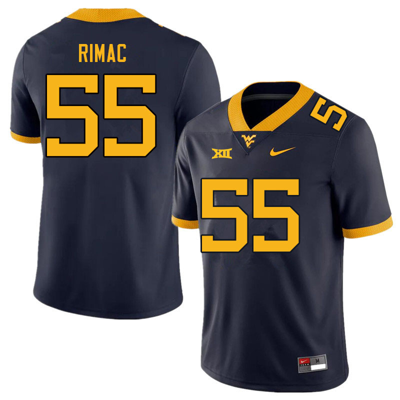 Men #55 Tomas Rimac West Virginia Mountaineers College Football Jerseys Sale-Navy